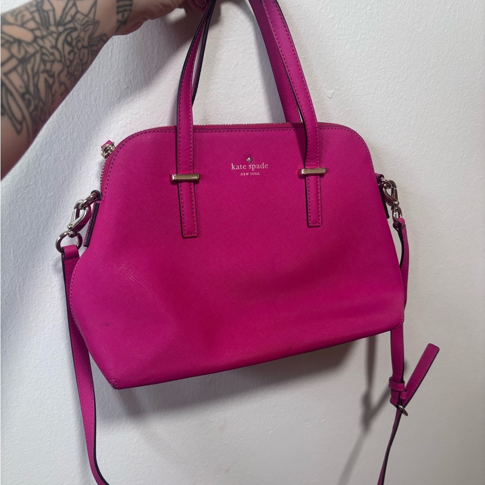 Kate Spade Pink Satchel with Gold Accents